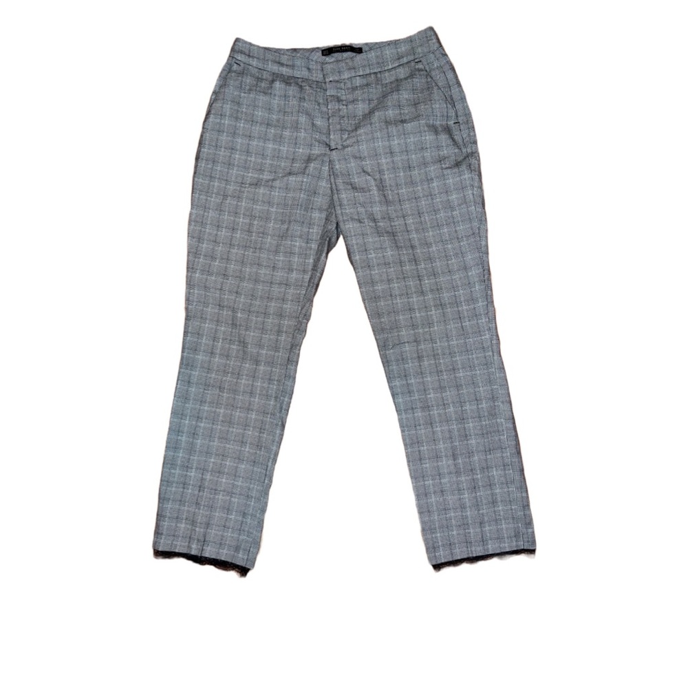 Zara plaid black & white pant. Size small . 2 side pockets. Polyester